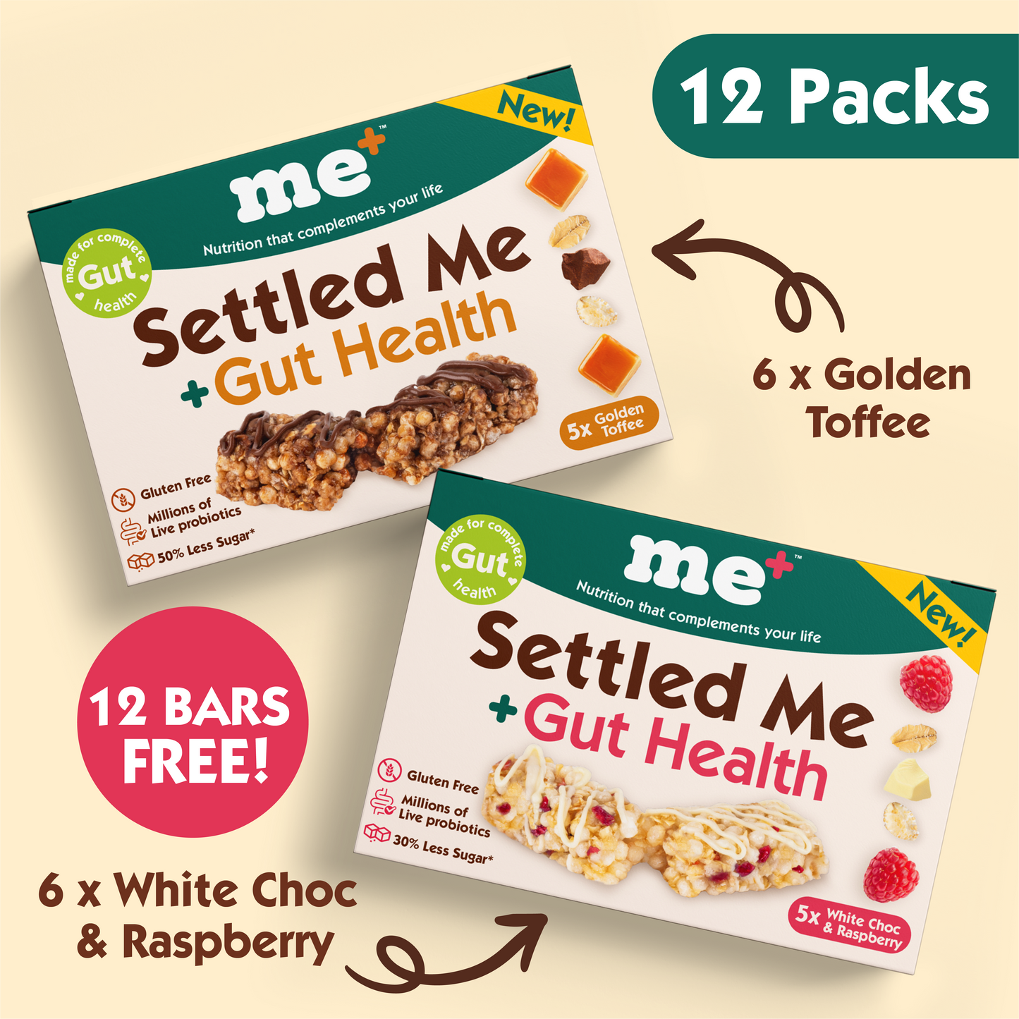 Mixed Settled Me + Gut Health (12 Packs - 60 Bars)