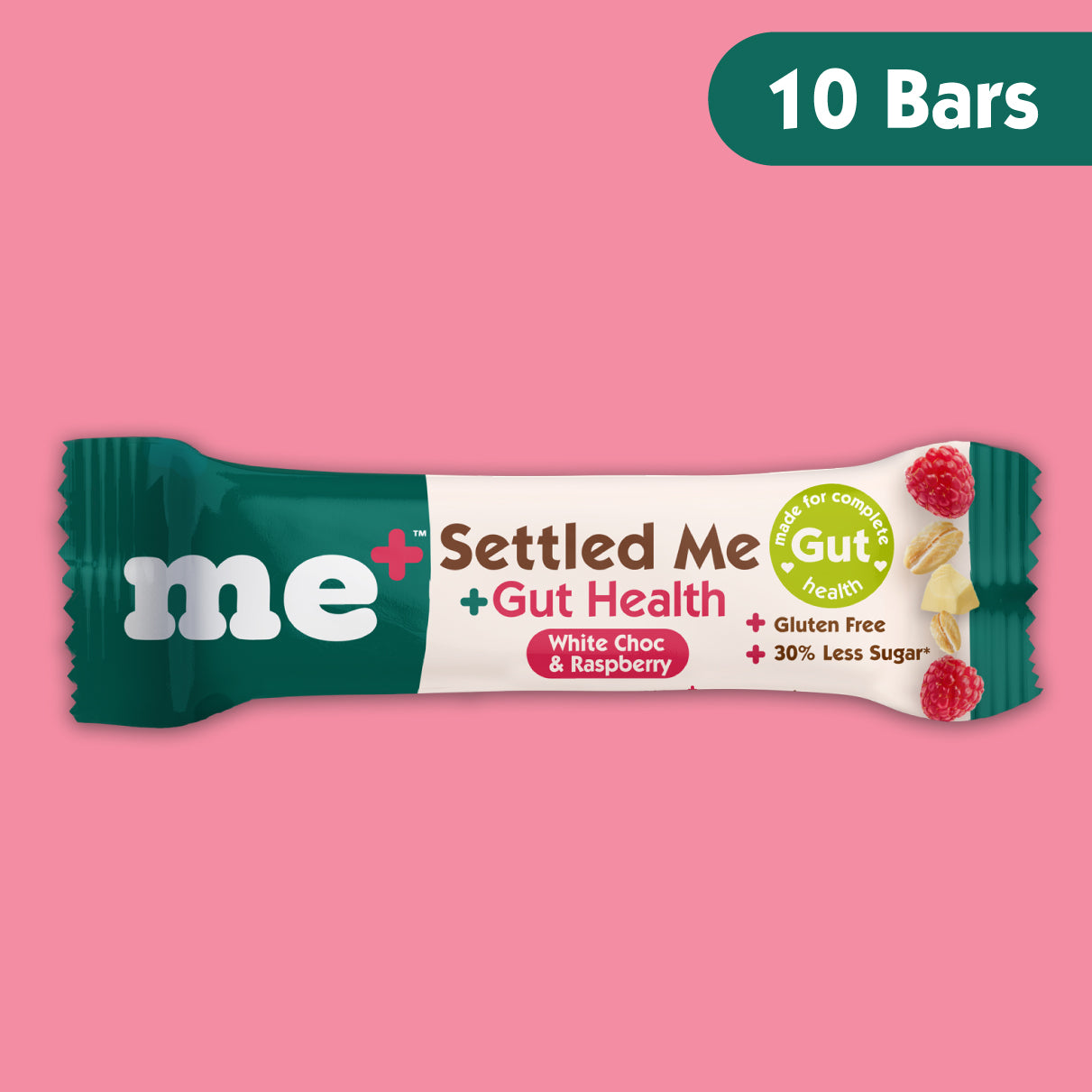 White Choc & Raspberry Settled Me + Gut Health (2 Packs - 10 Bars)