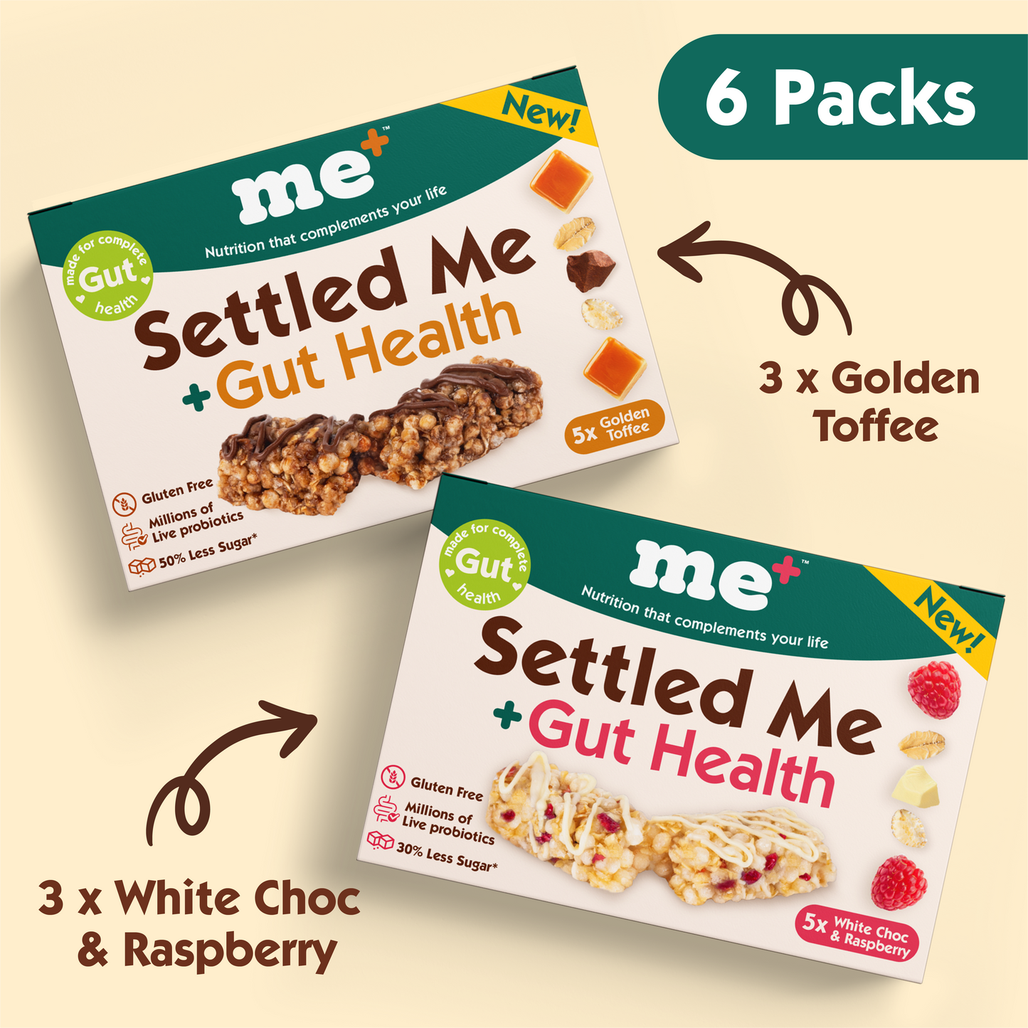 Mixed Settled Me + Gut Health (6 Packs - 30 Bars)